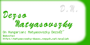 dezso matyasovszky business card